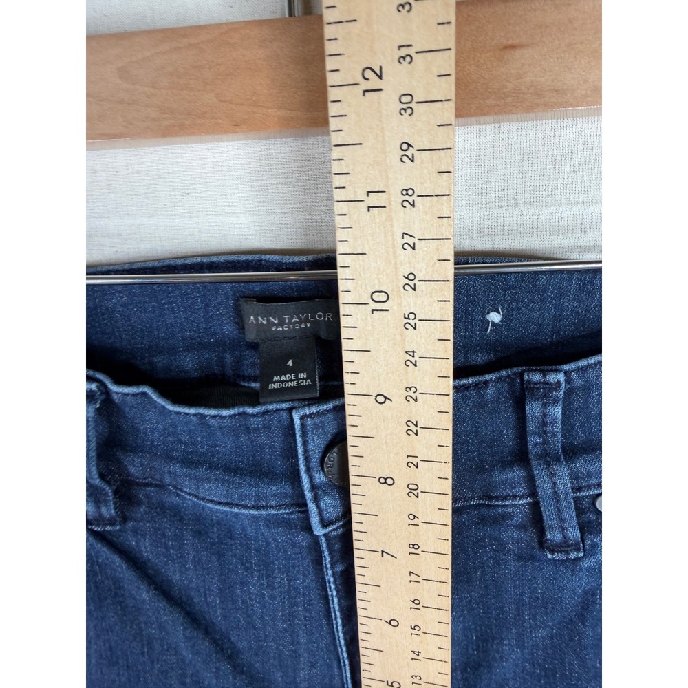 Ann Taylor Factory Women's Ankle Jeans Size 4 Blue Lace Hem Blue Denim Skinny - Picture 7 of 12